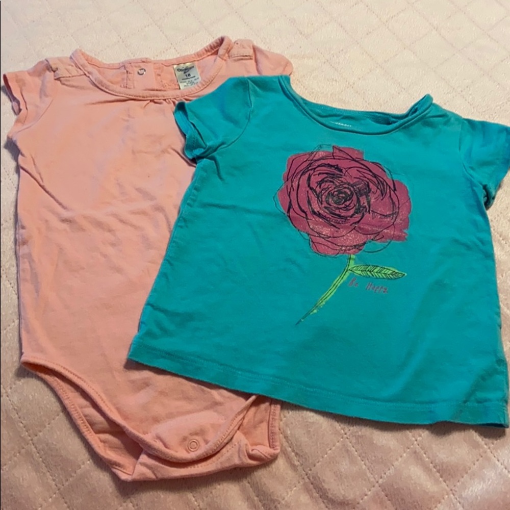 3/$10 Lot of 2 Osh Kosh Toddler Girl Summer Tops